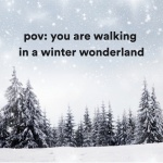 pov: you are walking in a winter wonderland