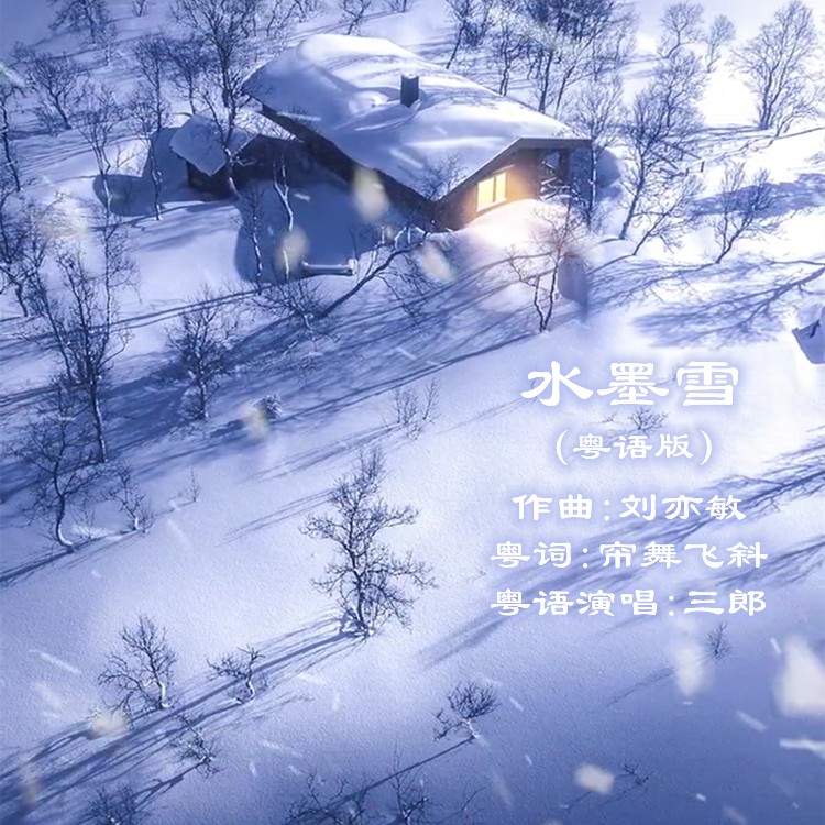 帘舞飞斜水墨雪