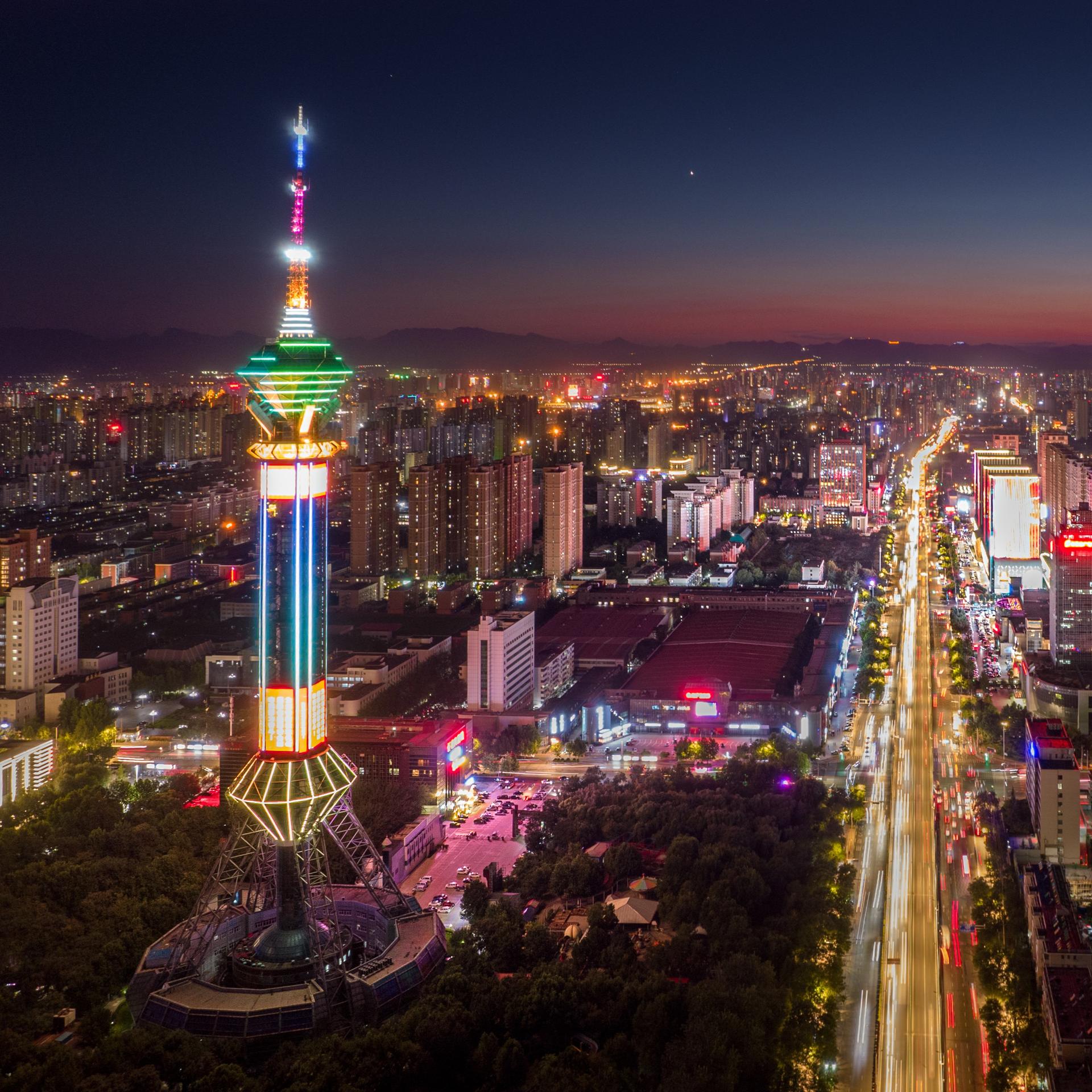 石家庄夜景 北国图片